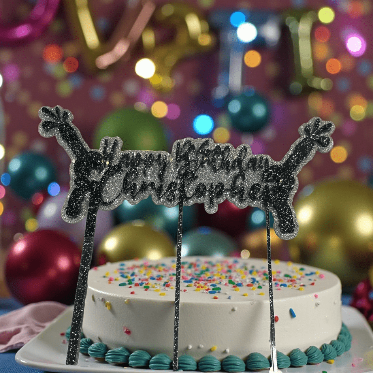 Custom Birthday Cake Topper – Personalized Name Party Decoration, Handmade - Music City Acrylics
