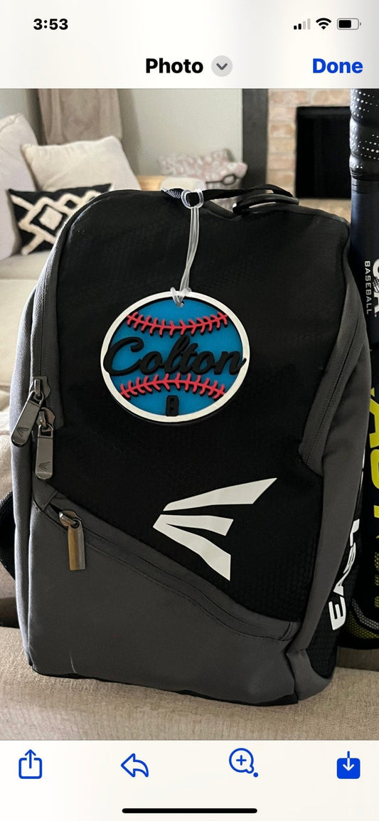 Personalized Sports Bag Tag – Custom Name & Number Design - The Happiest Co. LLC