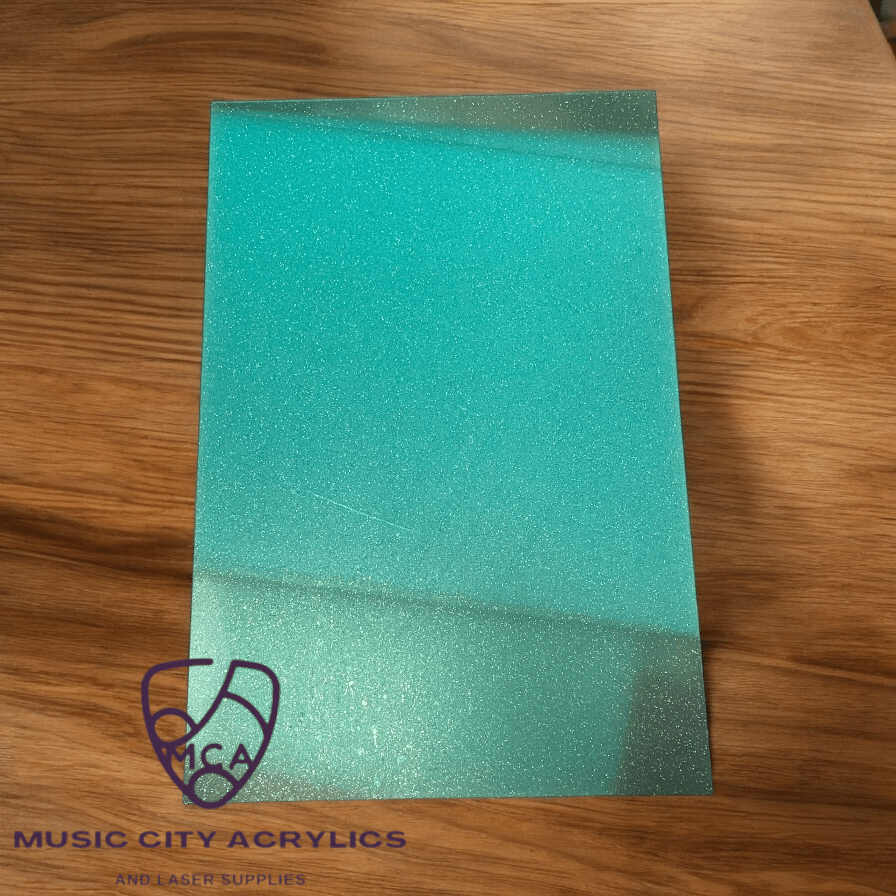 Turquoise Glitter Cast Acrylic - Music City Acrylics