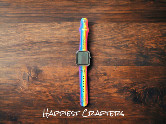 Vibrant Custom Rainbow Watch Band – Stylish & Personalized Accessory - The Happiest Co. LLC
