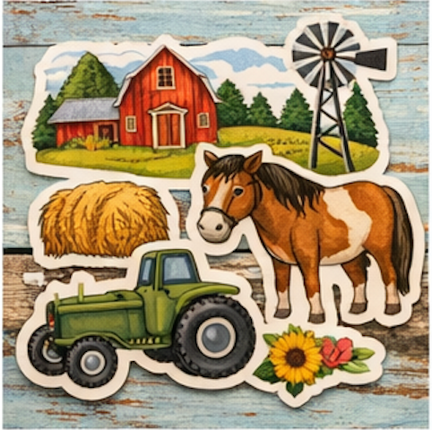 100‑Pack Regular Stickers (Assorted Designs) - Music City Acrylics