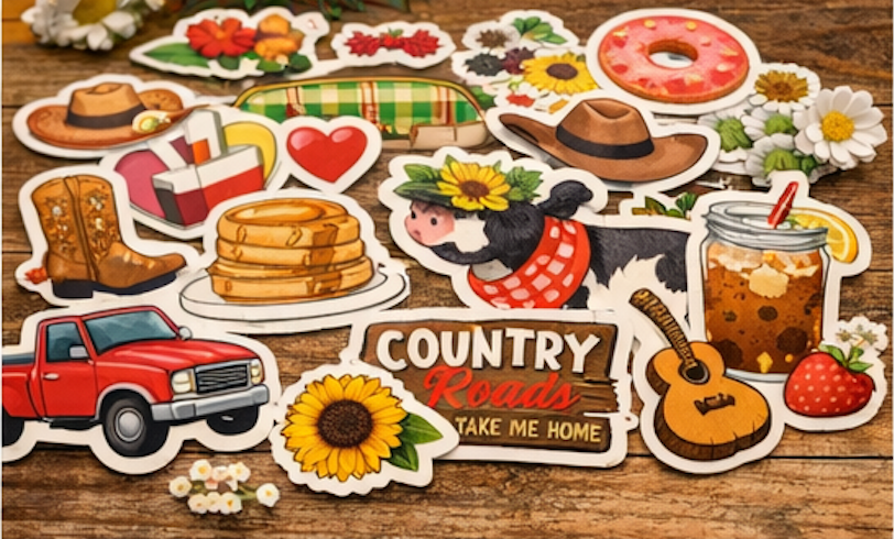 100‑Pack Regular Stickers (Assorted Designs) - Music City Acrylics