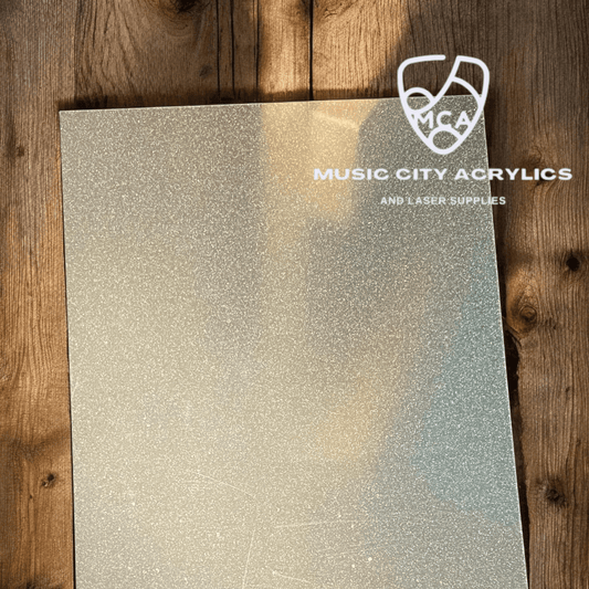 Clear with Rainbow Glitter Cast Acrylic - Music City Acrylics