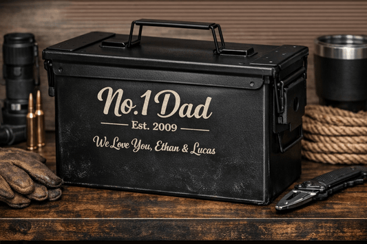 Custom American Flag Ammo Can - Patriotic Storage Solution for Dad & Military Fans - Music City Acrylics