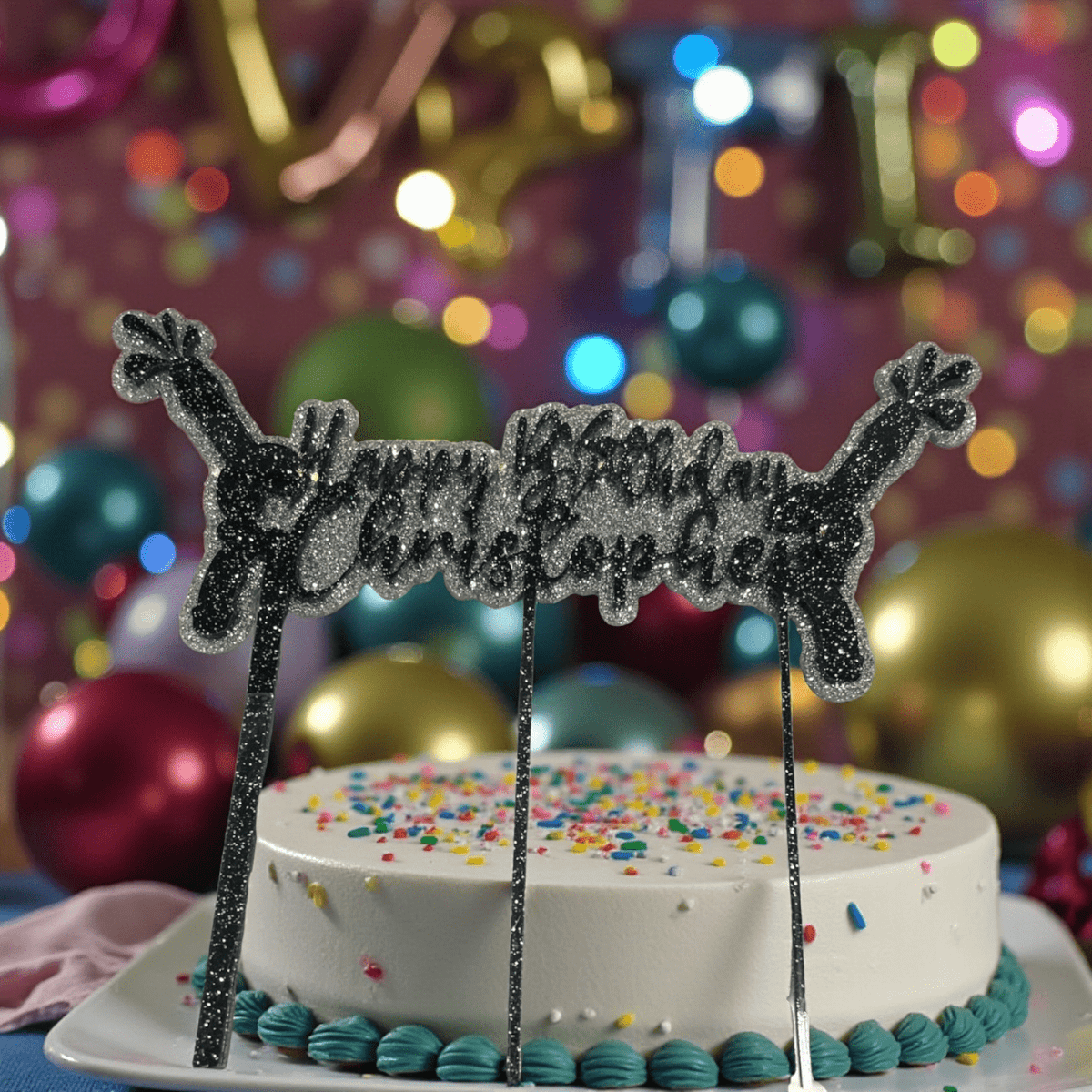 Custom Birthday Cake Topper – Personalized Name Party Decoration, Handmade - Music City Acrylics