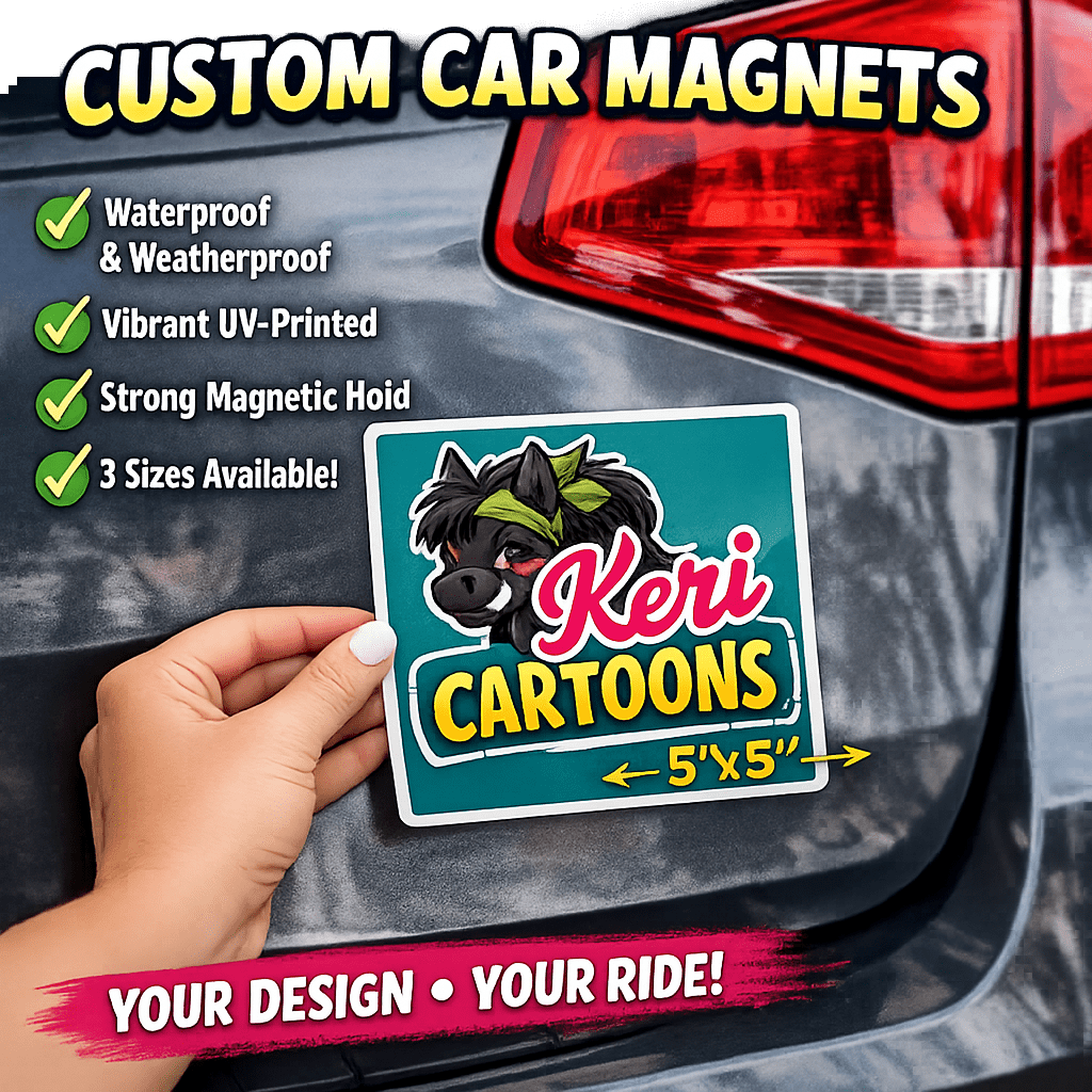 Custom Car Magnet • Waterproof UV‑Printed Magnet - Music City Acrylics