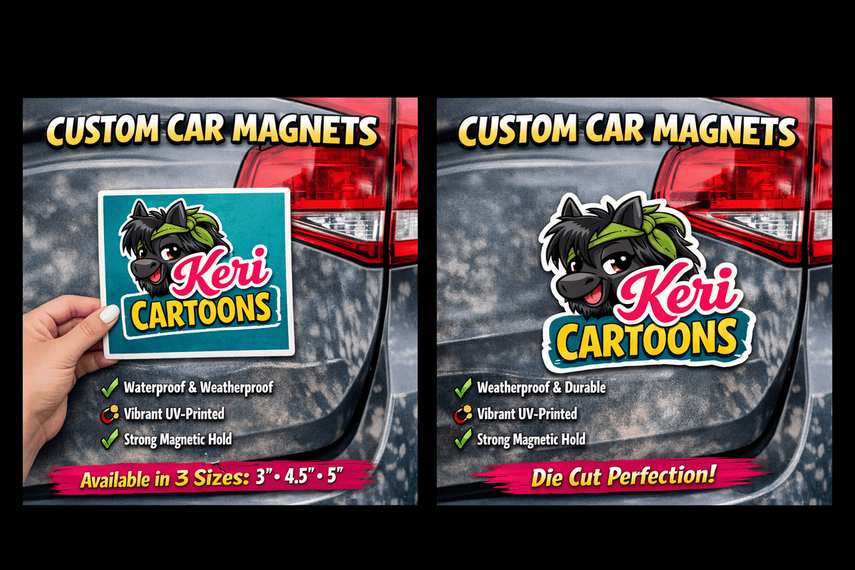 Custom Car Magnet • Waterproof UV‑Printed Magnet - Music City Acrylics