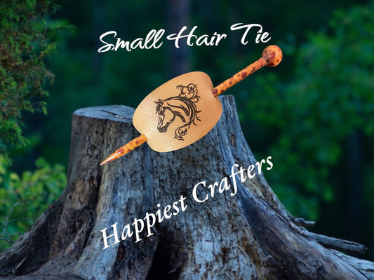 Personalized Leather Hair Tie w/ Stick - Music City Acrylics