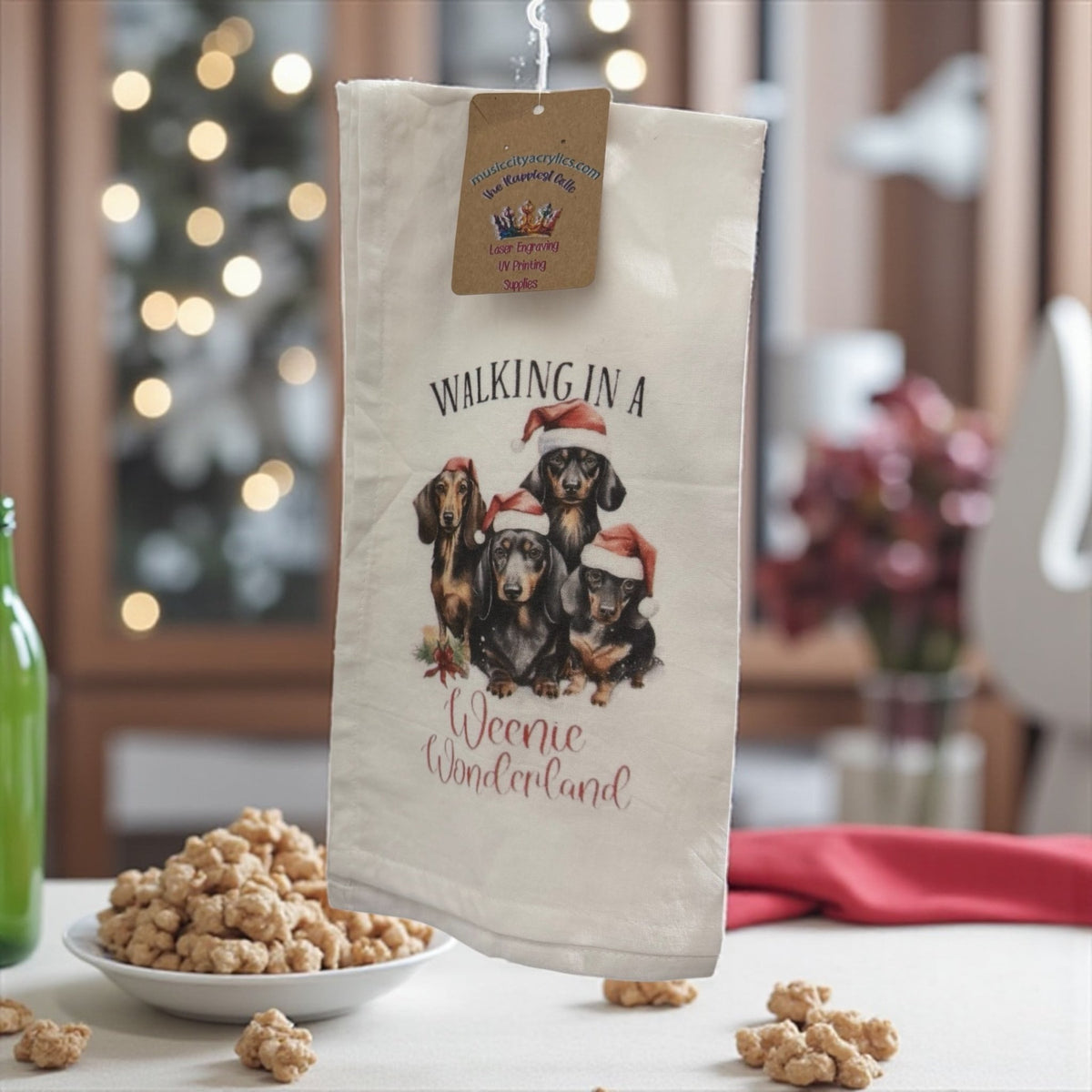 Festive Dogs of Christmas Tea Towels - Perfect Gift for Dog Lovers! - Music City Acrylics