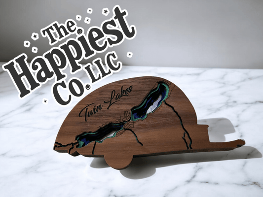Layered Lake Trailer Art | Twin Lakes Wooden Scene | Camper Decor by The Happiest Co. - Music City Acrylics