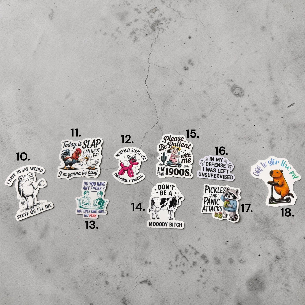 Mystery Sticker Pack –10 Random Vinyl Stickers - Music City Acrylics