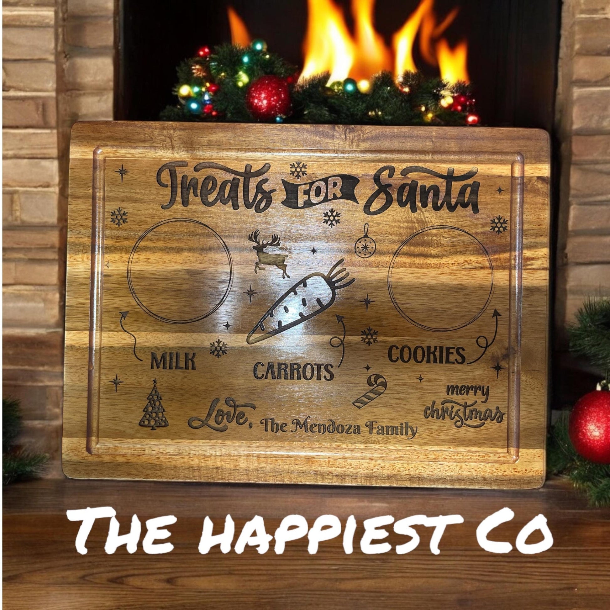 Personalized Cookies for Santa Tray – Custom Engraved Holiday Keepsake - Music City Acrylics