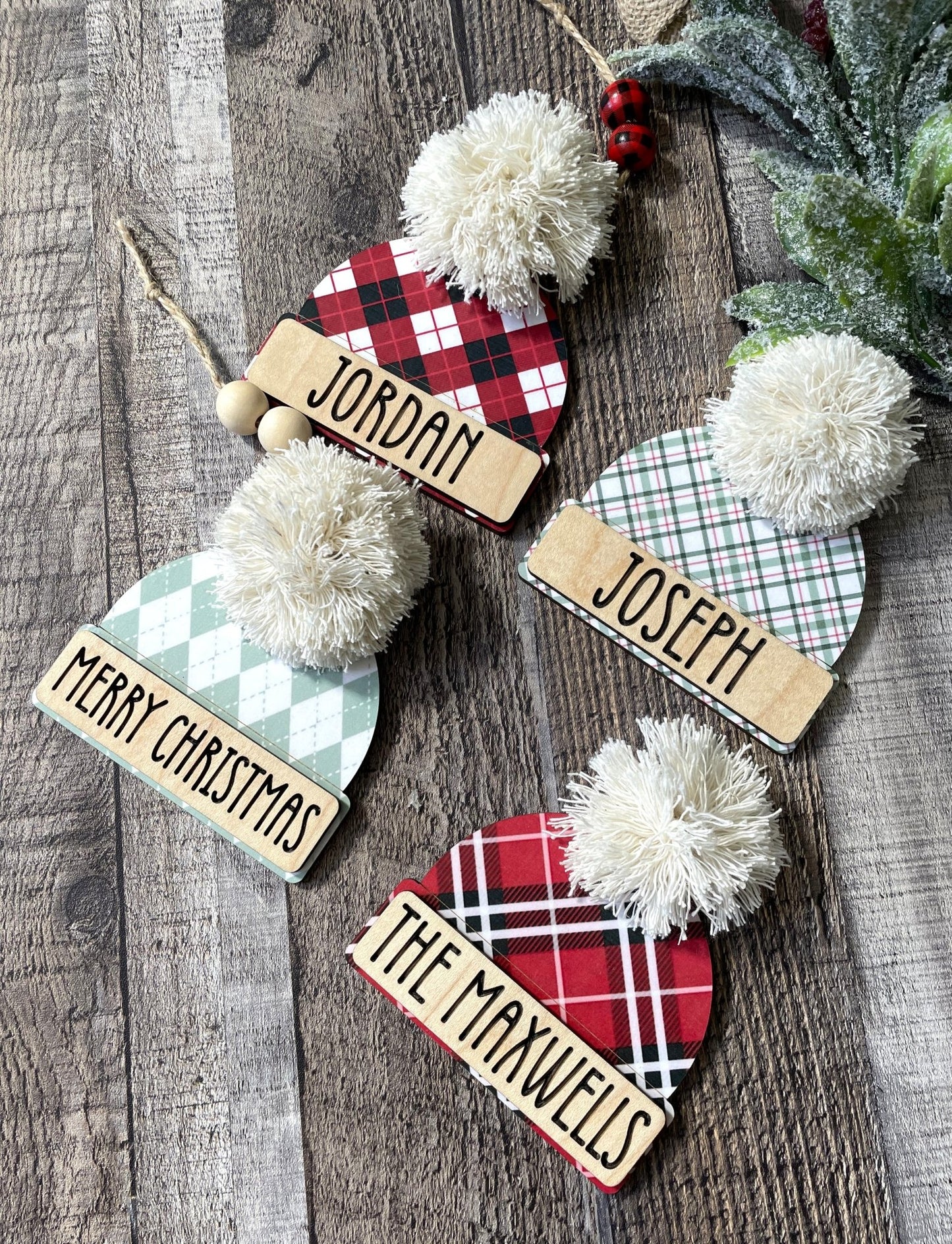 Custom Winter Hat Ornament for Personalized Holiday Decor - Music City Acrylics