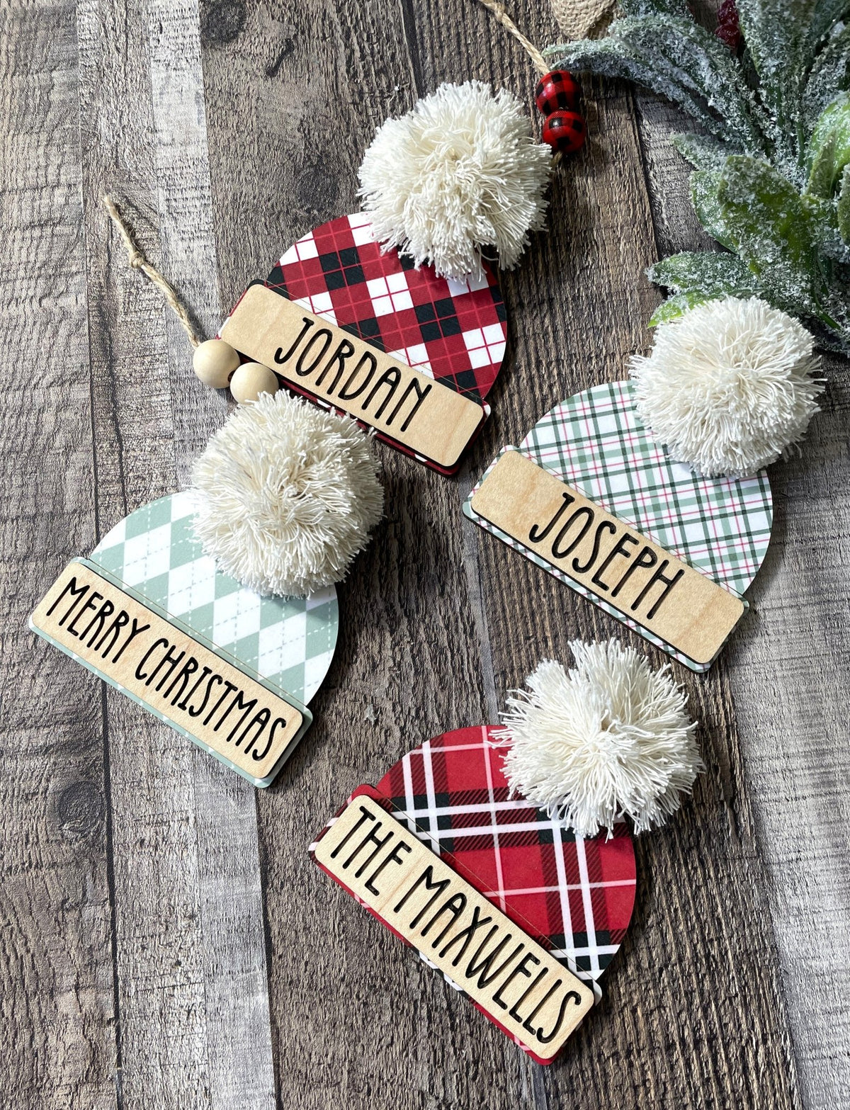 Custom Winter Hat Ornament for Personalized Holiday Decor - Music City Acrylics