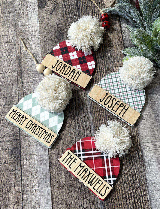 Custom Winter Hat Ornament for Personalized Holiday Decor - Music City Acrylics