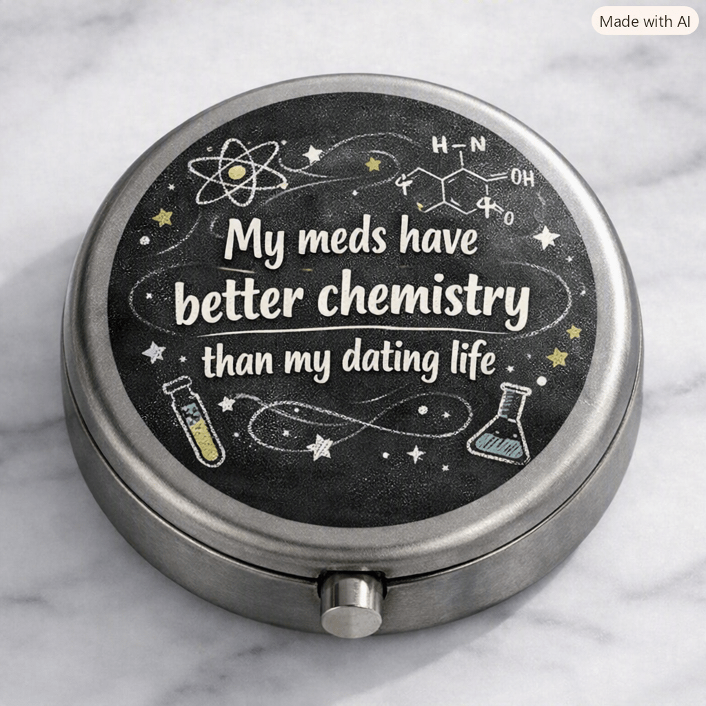 Personalized Round Pill Case for Travel - The Happiest Co. LLC