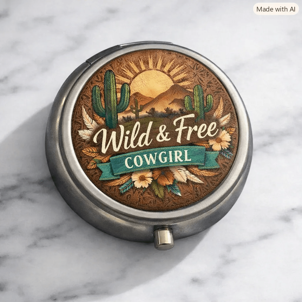 Personalized Round Pill Case for Travel - The Happiest Co. LLC