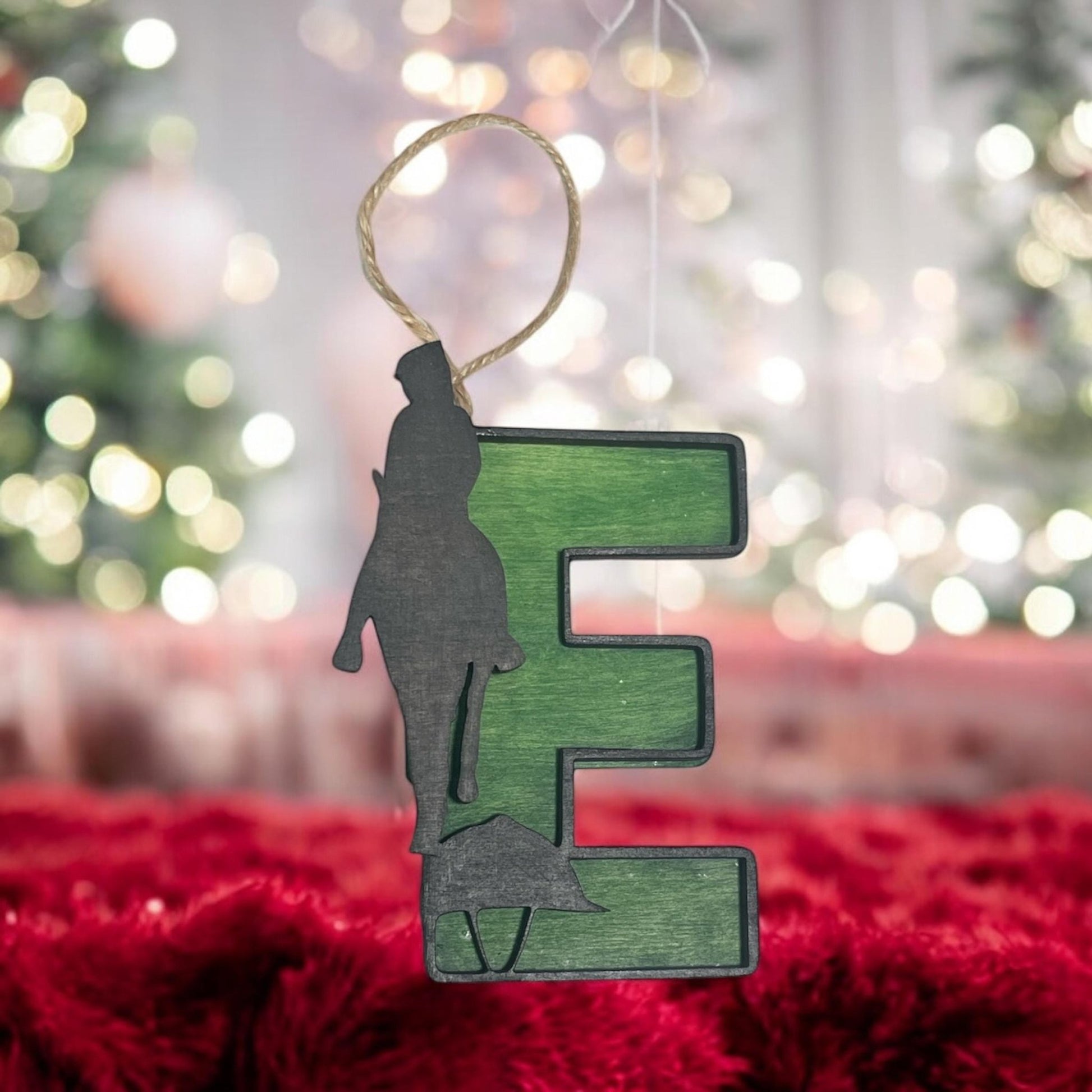 Custom Equestrian Letter Ornament - Personalized Wood Decoration for Horse Lovers - Music City Acrylics