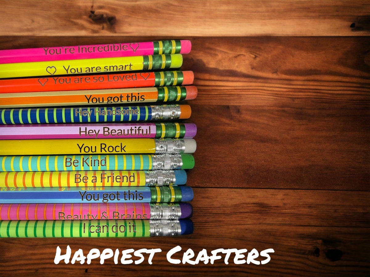 Personalized Wooden Pencils – Custom Engraved Writing Tools - Music City Acrylics