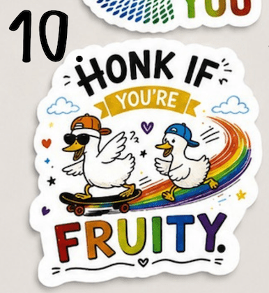 Pride Raccoon Sticker Pack – Funny LGBTQ+ Vinyl Stickers | Waterproof Decals | Queer Humor Stickers | Laptop, Water Bottle, Tumbler Stickers - Music City Acrylics