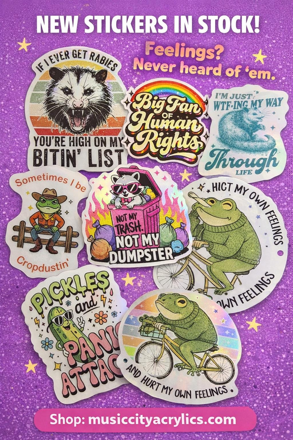 Snarkey Stickers | Waterproof, Weatherproof Vinyl Decal (Laptop, Tumbler) - Music City Acrylics
