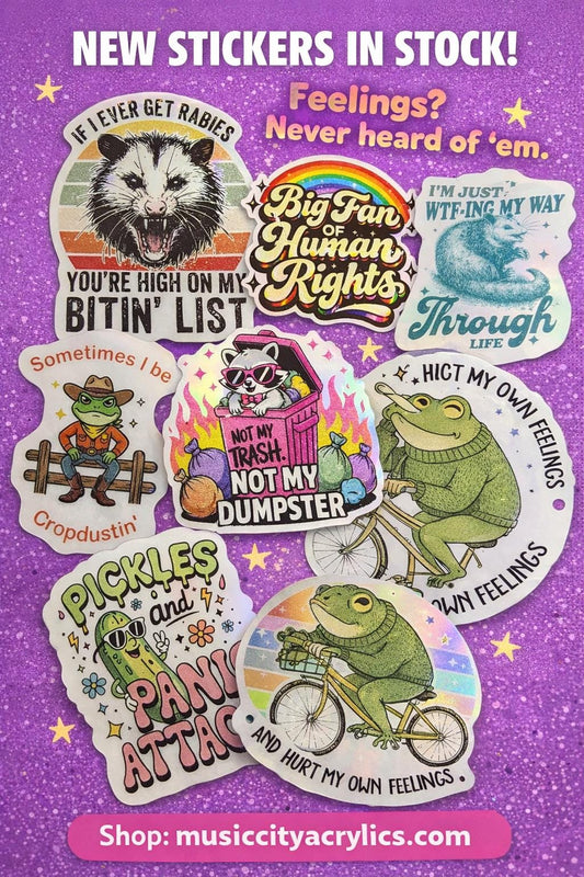 Snarkey Stickers | Waterproof, Weatherproof Vinyl Decal (Laptop, Tumbler) - Music City Acrylics
