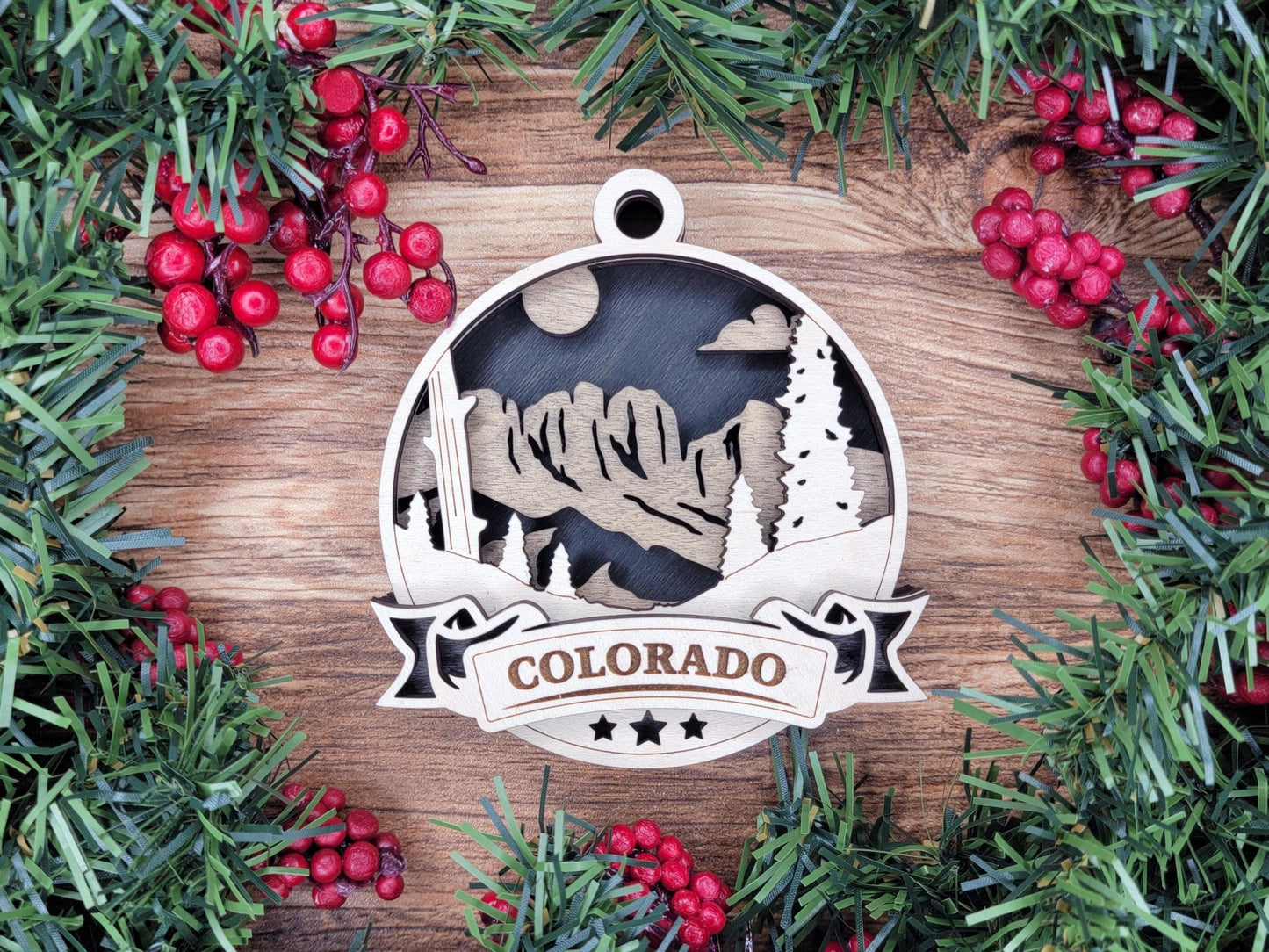 Customizable 3-Layer Colorful State Ornament for Loved Ones - Music City Acrylics