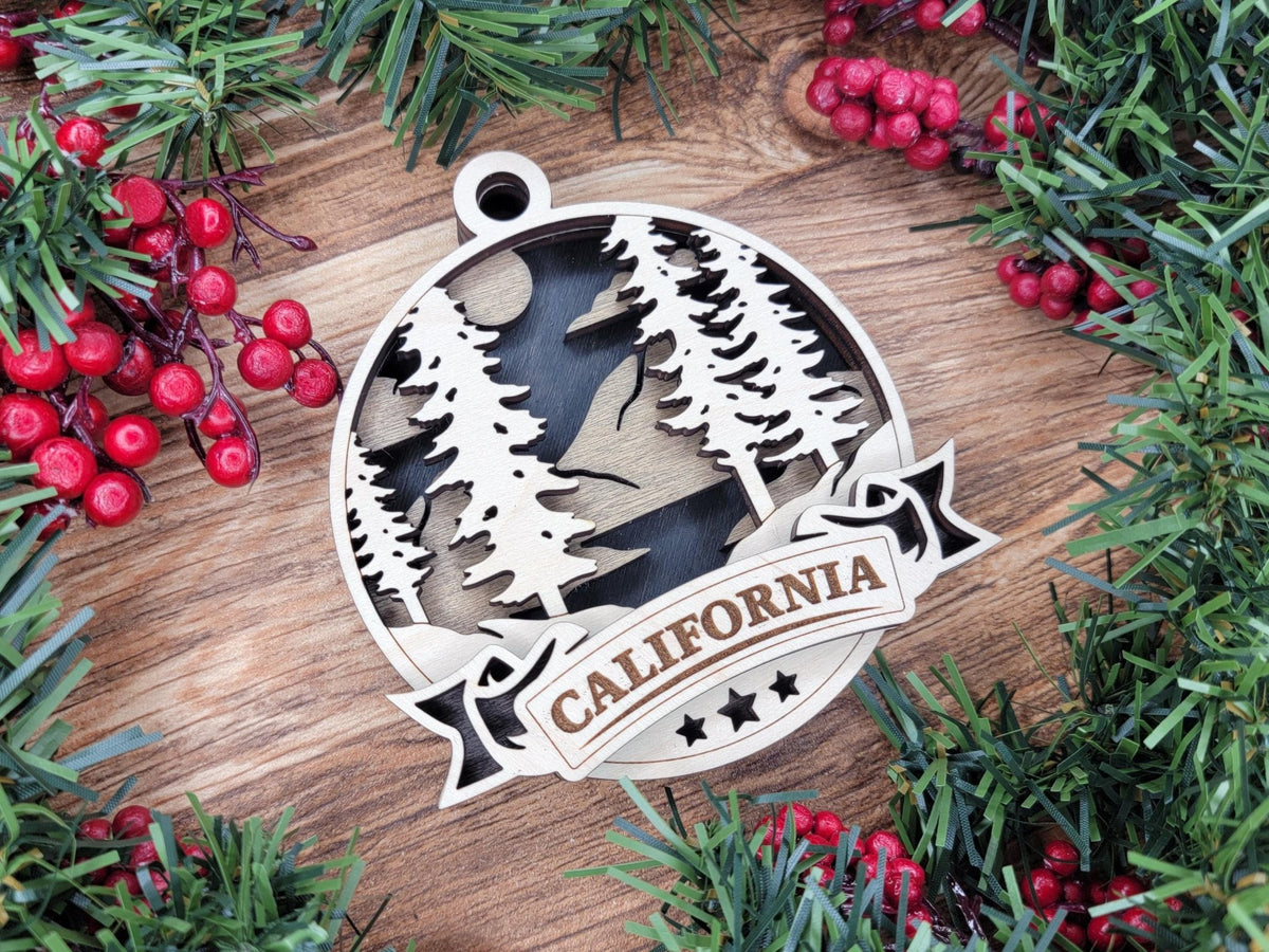 Customizable 3-Layer Colorful State Ornament for Loved Ones - Music City Acrylics