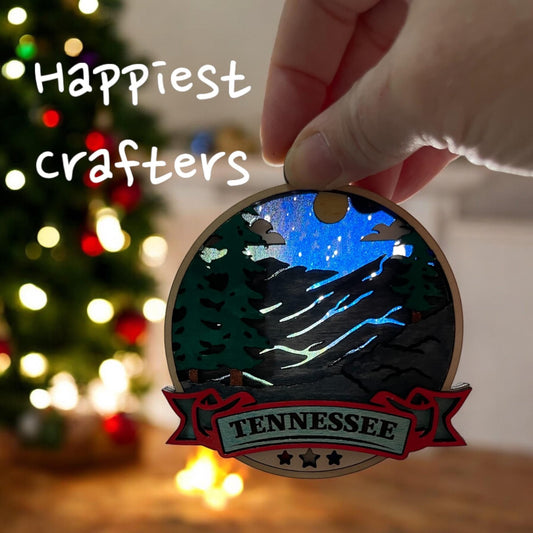 Customizable 3-Layer Colorful State Ornament for Loved Ones - Music City Acrylics