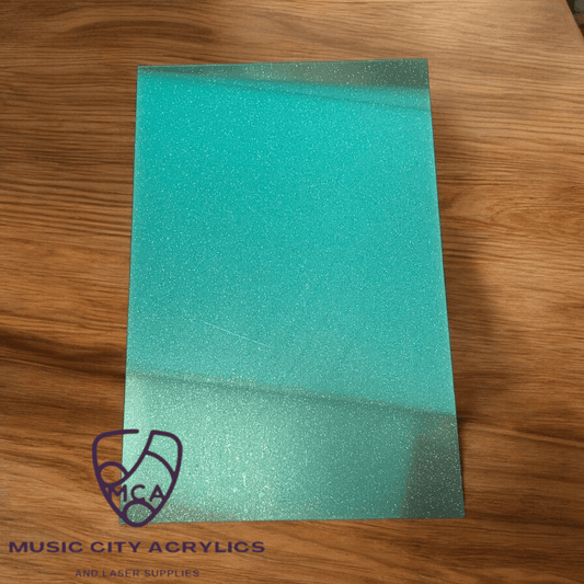 Turquoise Glitter Cast Acrylic - The Happiest Co. LLC