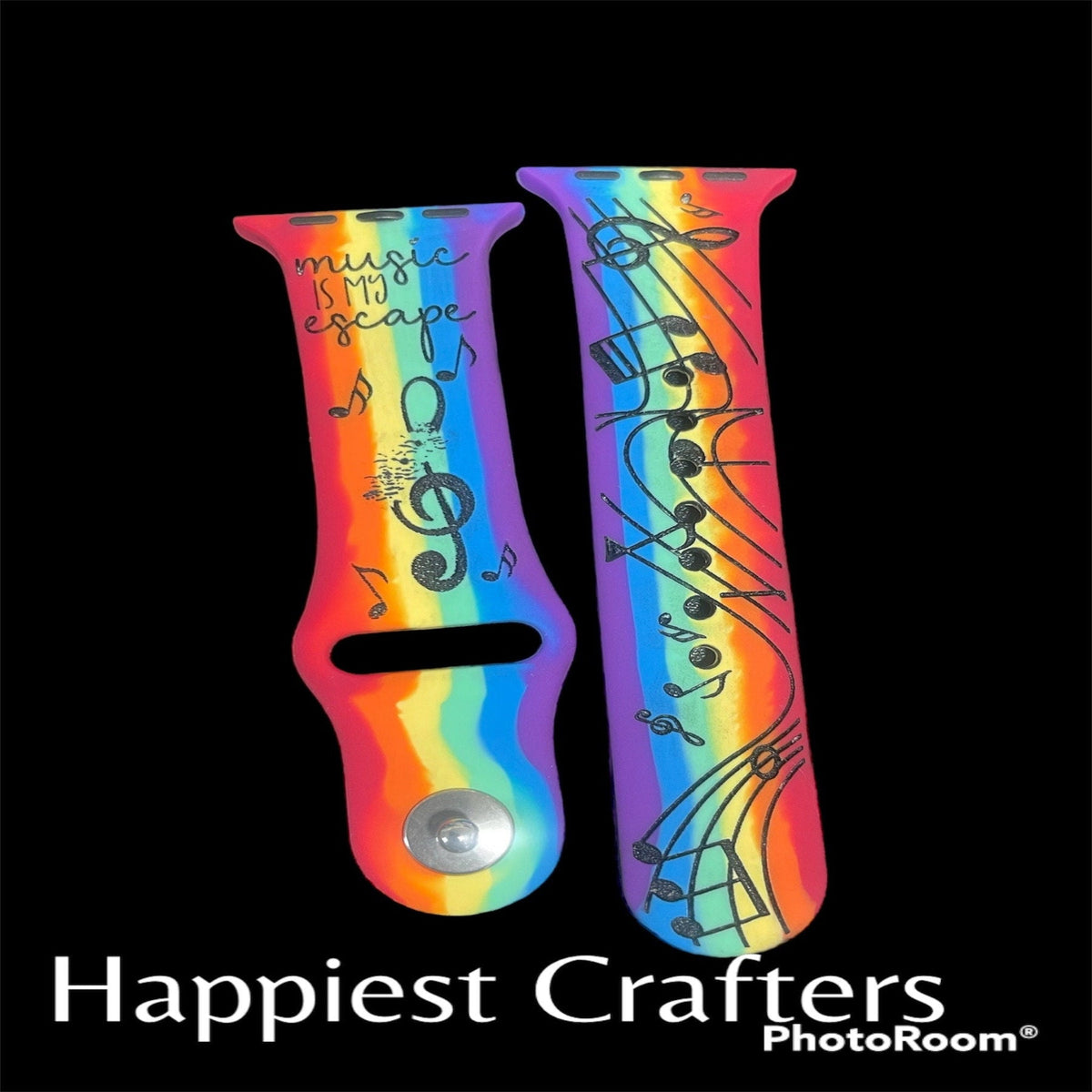 Vibrant Custom Rainbow Watch Band – Stylish & Personalized Accessory - Music City Acrylics